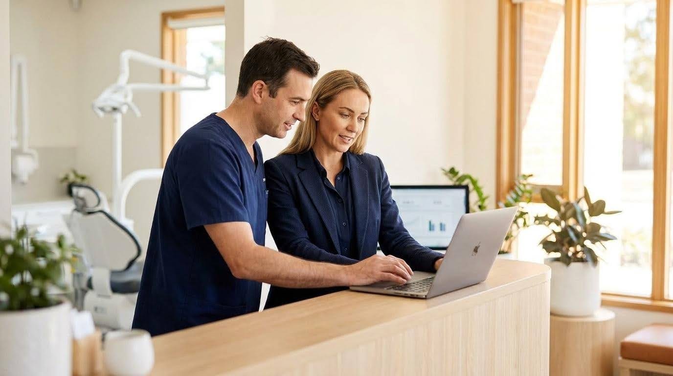 Accountants for dentists reviewing dental practice financial reports on the Gold Coast